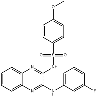 N-[3-(3-fluoroanilino)-2-quinoxalinyl]-4-methoxybenzenesulfonamide 구조식 이미지