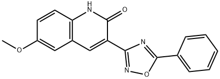 6-methoxy-3-(5-phenyl-1,2,4-oxadiazol-3-yl)quinolin-2(1H)-one 구조식 이미지