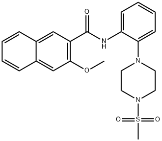 3-methoxy-N-{2-[4-(methylsulfonyl)-1-piperazinyl]phenyl}-2-naphthamide 구조식 이미지