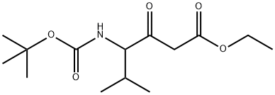 ethyl 4-(tert-butoxycarbonylamino)-5-methyl-3-oxohexanoate 구조식 이미지