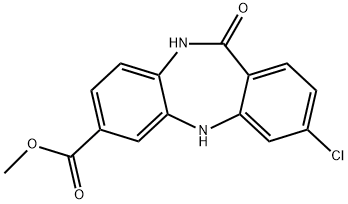 METHYL 3-CHLORO-11-OXO-10,11-DIHYDRO-5H-DIBENZO[B,E][1,4]DIAZEPINE-7-CARBOXYLATE 구조식 이미지