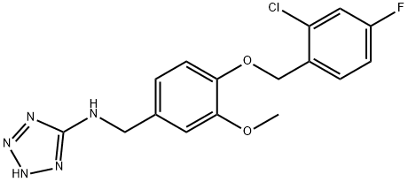 N-{4-[(2-chloro-4-fluorobenzyl)oxy]-3-methoxybenzyl}-1H-tetrazol-5-amine Structure