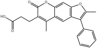 3-(2,5-dimethyl-7-oxo-3-phenyl-7H-furo[3,2-g]chromen-6-yl)propanoic acid 구조식 이미지