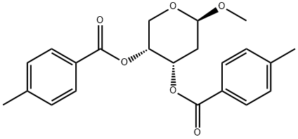 Methyl 2-deoxy-beta-D-erythro-pentopyranoside bis(4-methylbenzoate) 구조식 이미지