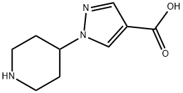 1-(4-piperidinyl)-1H-Pyrazole-4-carboxylic acid Structure