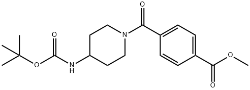 methyl 4-(4-(tert-butoxycarbonylamino)piperidine-1-carbonyl)benzoate Structure