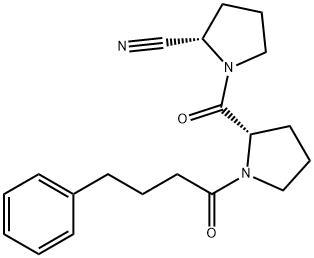 (2S)-1-[[(2S)-1-(1-Oxo-4-phenylbutyl)-2-pyrrolidinyl]carbonyl]-2-pyrrolidinecarbonitrile 구조식 이미지