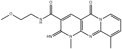 2-imino-N-(2-methoxyethyl)-1,10-dimethyl-5-oxo-1,5-dihydro-2H-dipyrido[1,2-a:2,3-d]pyrimidine-3-carboxamide 구조식 이미지