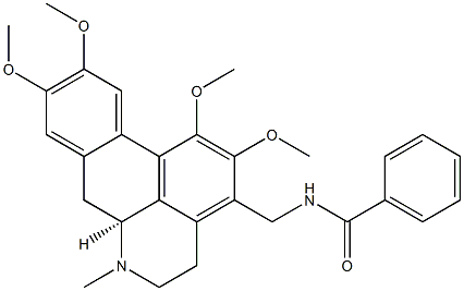 (S)-N-[(5,6,6a,7-Tetrahydro-1,2,9,10-tetramethoxy-6-methyl-4H-dibenzo[de,g]quinolin-3-yl)methyl]benzamide 구조식 이미지