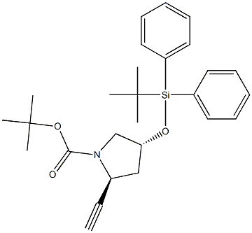 1-Pyrrolidinecarboxylic acid,  4-[[(1,1-dimethylethyl)diphenylsilyl]oxy]-2-ethynyl-, 1,1-dimethylethyl  ester, (2S,4R)- Structure