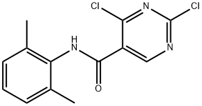 2,4-Dichloro-N-(2,6-dimethylphenyl)pyrimidine-5-carboxamide 구조식 이미지
