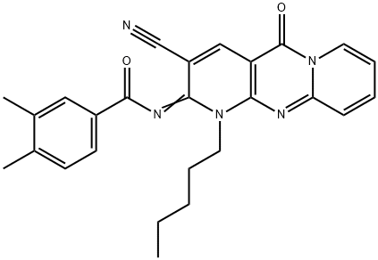 N-(3-cyano-5-oxo-1-pentyl-1,5-dihydro-2H-dipyrido[1,2-a:2,3-d]pyrimidin-2-ylidene)-3,4-dimethylbenzamide Structure