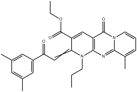 ethyl 2-[2-(3,5-dimethylphenyl)-2-oxoethylidene]-10-methyl-5-oxo-1-propyl-1,5-dihydro-2H-dipyrido[1,2-a:2,3-d]pyrimidine-3-carboxylate Structure