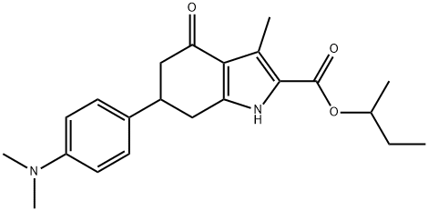 sec-butyl 6-(4-(dimethylamino)phenyl)-3-methyl-4-oxo-4,5,6,7-tetrahydro-1H-indole-2-carboxylate Structure