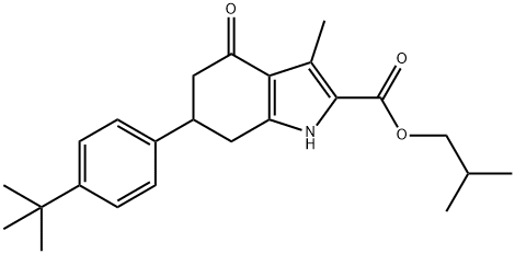 isobutyl 6-(4-(tert-butyl)phenyl)-3-methyl-4-oxo-4,5,6,7-tetrahydro-1H-indole-2-carboxylate 구조식 이미지