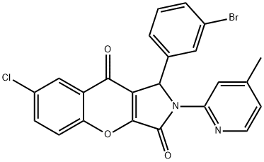 1-(3-bromophenyl)-7-chloro-2-(4-methylpyridin-2-yl)-1,2-dihydrochromeno[2,3-c]pyrrole-3,9-dione Structure