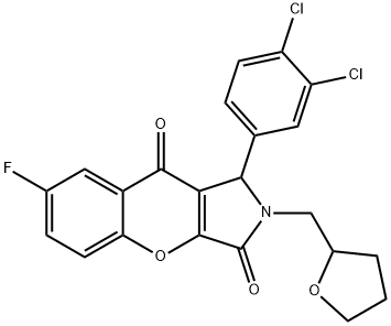 1-(3,4-dichlorophenyl)-7-fluoro-2-(tetrahydrofuran-2-ylmethyl)-1,2-dihydrochromeno[2,3-c]pyrrole-3,9-dione 구조식 이미지