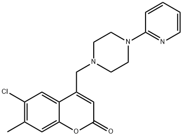 6-chloro-7-methyl-4-{[4-(pyridin-2-yl)piperazin-1-yl]methyl}-2H-chromen-2-one 구조식 이미지