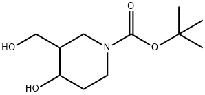 tert-부틸4-히드록시-3-(히드록시메틸)피페리딘-1-카르복실레이트 구조식 이미지