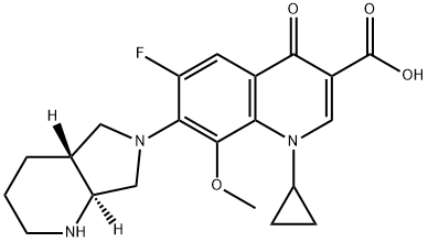 1-Cyclopropyl-6-fluoro-1,4-dihydro-8-methoxy-7-[(4aR,7aS)-octahydro-6H-pyrrolo[3,4-b]pyridin-6-yl]-4-oxo-3-quinolinecarboxylic Acid Structure