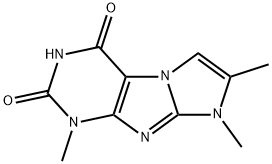 1,2,7-Trimethyl-1H,7H-1,3a,5,7,8-pentaaza-cyclopenta[a]indene-4,6-dione Structure