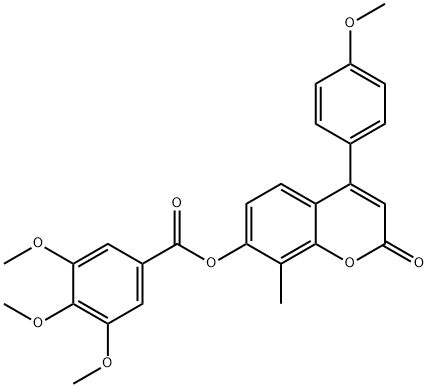 4-(4-methoxyphenyl)-8-methyl-2-oxo-2H-chromen-7-yl 3,4,5-trimethoxybenzoate 구조식 이미지