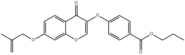 propyl 4-({7-[(2-methylprop-2-en-1-yl)oxy]-4-oxo-4H-chromen-3-yl}oxy)benzoate Structure