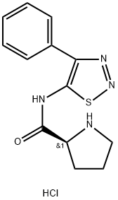 2-Pyrrolidinecarboxamide, N-(4-phenyl-1,2,3-thiadiazol-5-yl)-, monohydrochloride, (2S)- (9CI) Structure