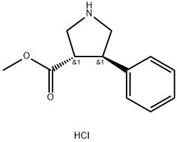 Methyl (+/-)-trans-4-phenylpyrrolidine-3-carboxylate hydrochloride Structure