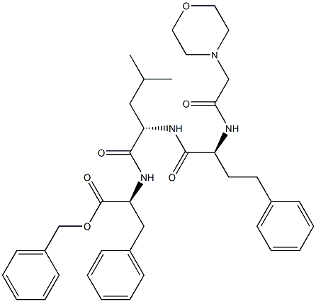 (S)-benzyl 2-((S)-4-methyl-2-((S)-2-(2-morpho lino acetamido)-4-phenylbutanamido)pentanamido)-3-phenylpropanoate 구조식 이미지