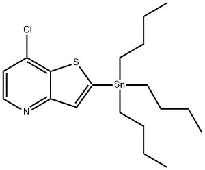 7-클로로-2-트리부틸스탄나닐-티에노[3,2-b]피리딘 구조식 이미지