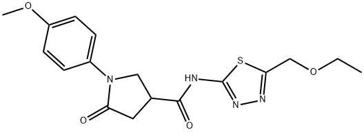 N-[5-(ethoxymethyl)-1,3,4-thiadiazol-2-yl]-1-(4-methoxyphenyl)-5-oxopyrrolidine-3-carboxamide Structure