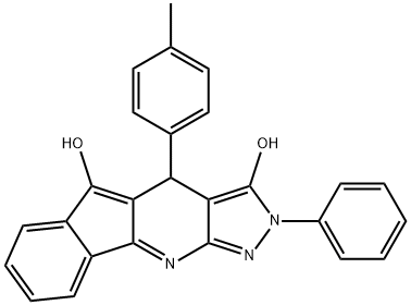 2-phenyl-4-(p-tolyl)-2,4-dihydroindeno[1,2-b]pyrazolo[4,3-e]pyridine-3,5-diol Structure