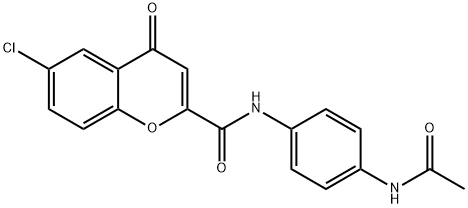 N-[4-(acetylamino)phenyl]-6-chloro-4-oxo-4H-chromene-2-carboxamide 구조식 이미지