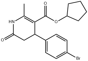 cyclopentyl 4-(4-bromophenyl)-2-methyl-6-oxo-1,4,5,6-tetrahydropyridine-3-carboxylate 구조식 이미지