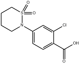 2-chloro-4-(1,1-dioxothiazinan-2-yl)benzoic acid Structure