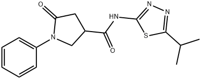 5-oxo-1-phenyl-N-[5-(propan-2-yl)-1,3,4-thiadiazol-2-yl]pyrrolidine-3-carboxamide Structure