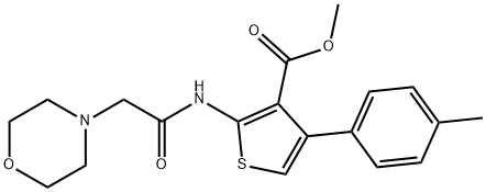 methyl 2-(2-morpholinoacetamido)-4-(p-tolyl)thiophene-3-carboxylate 구조식 이미지