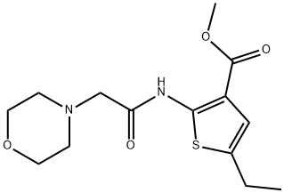 methyl 5-ethyl-2-(2-morpholinoacetamido)thiophene-3-carboxylate 구조식 이미지