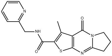 3-methyl-4-oxo-N-(pyridin-2-ylmethyl)-4,6,7,8-tetrahydropyrrolo[1,2-a]thieno[2,3-d]pyrimidine-2-carboxamide 구조식 이미지