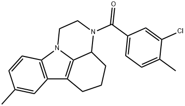 (3-chloro-4-methylphenyl)(8-methyl-3a,4,5,6-tetrahydro-1H-pyrazino[3,2,1-jk]carbazol-3(2H)-yl)methanone 구조식 이미지