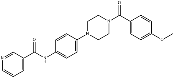 N-(4-{4-[(4-methoxyphenyl)carbonyl]piperazin-1-yl}phenyl)pyridine-3-carboxamide 구조식 이미지