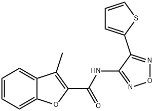 3-methyl-N-[4-(2-thienyl)-1,2,5-oxadiazol-3-yl]-1-benzofuran-2-carboxamide Structure