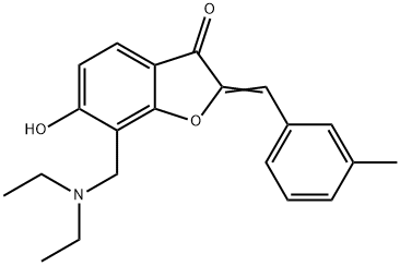 7-[(diethylamino)methyl]-6-hydroxy-2-(3-methylbenzylidene)-1-benzofuran-3(2H)-one Structure