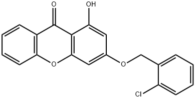 3-[(2-chlorobenzyl)oxy]-1-hydroxy-9H-xanthen-9-one 구조식 이미지