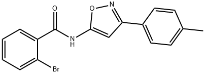 2-bromo-N-[3-(4-methylphenyl)-1,2-oxazol-5-yl]benzamide 구조식 이미지