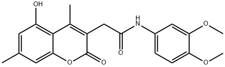 N-(3,4-dimethoxyphenyl)-2-(5-hydroxy-4,7-dimethyl-2-oxo-2H-chromen-3-yl)acetamide 구조식 이미지
