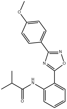 N-{2-[3-(4-methoxyphenyl)-1,2,4-oxadiazol-5-yl]phenyl}-2-methylpropanamide 구조식 이미지