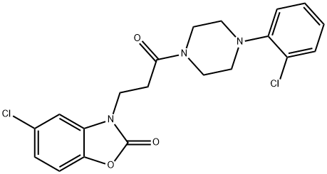 5-chloro-3-{3-[4-(2-chlorophenyl)-1-piperazinyl]-3-oxopropyl}-1,3-benzoxazol-2(3H)-one 구조식 이미지