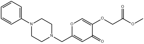 methyl ({4-oxo-6-[(4-phenylpiperazin-1-yl)methyl]-4H-pyran-3-yl}oxy)acetate 구조식 이미지